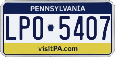 PA license plate LPO5407