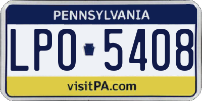 PA license plate LPO5408