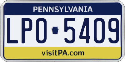 PA license plate LPO5409