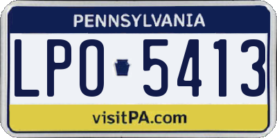 PA license plate LPO5413