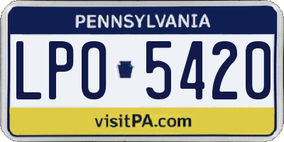 PA license plate LPO5420