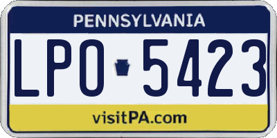 PA license plate LPO5423