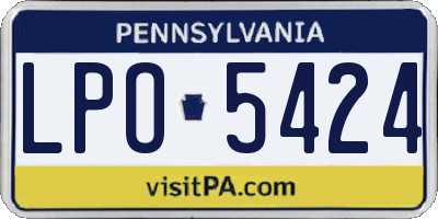 PA license plate LPO5424