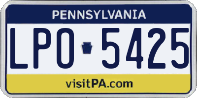 PA license plate LPO5425