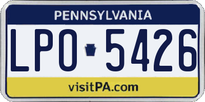 PA license plate LPO5426