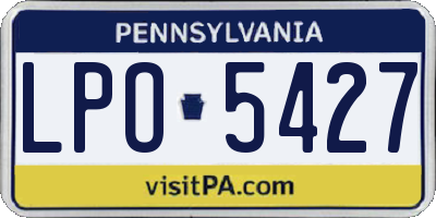 PA license plate LPO5427