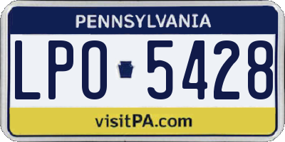 PA license plate LPO5428