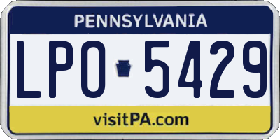 PA license plate LPO5429