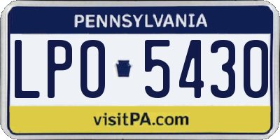 PA license plate LPO5430