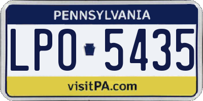 PA license plate LPO5435