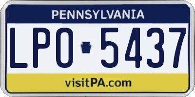 PA license plate LPO5437