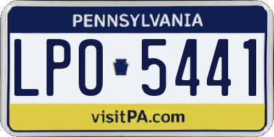 PA license plate LPO5441