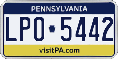 PA license plate LPO5442