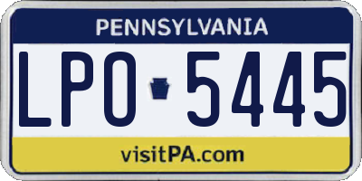 PA license plate LPO5445
