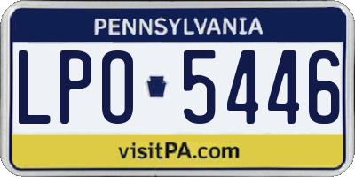 PA license plate LPO5446
