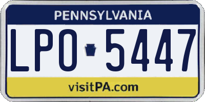 PA license plate LPO5447