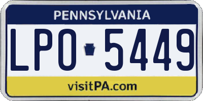 PA license plate LPO5449