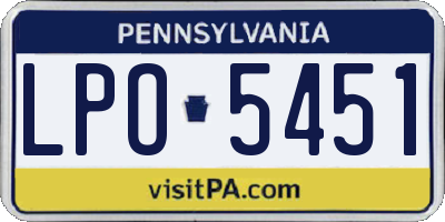 PA license plate LPO5451