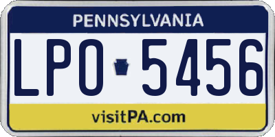 PA license plate LPO5456