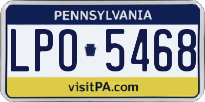 PA license plate LPO5468