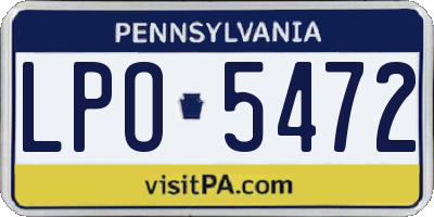 PA license plate LPO5472
