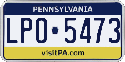 PA license plate LPO5473