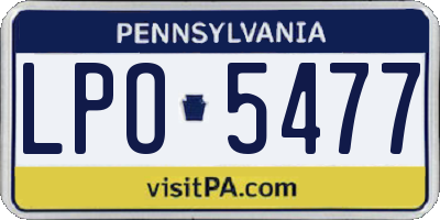 PA license plate LPO5477