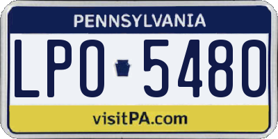 PA license plate LPO5480