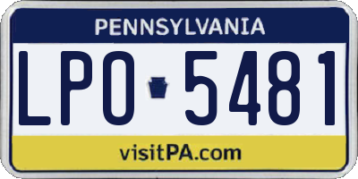 PA license plate LPO5481