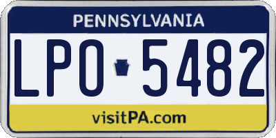 PA license plate LPO5482