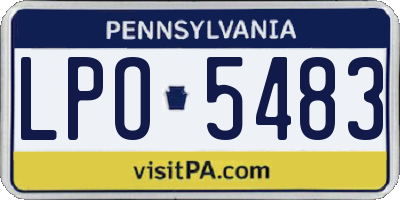 PA license plate LPO5483