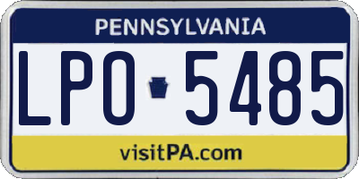 PA license plate LPO5485