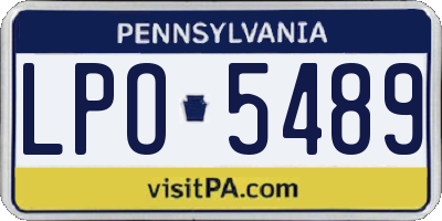PA license plate LPO5489