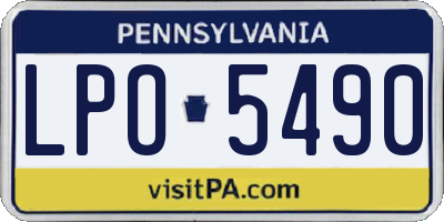 PA license plate LPO5490