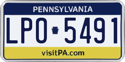 PA license plate LPO5491