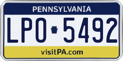 PA license plate LPO5492