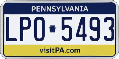 PA license plate LPO5493