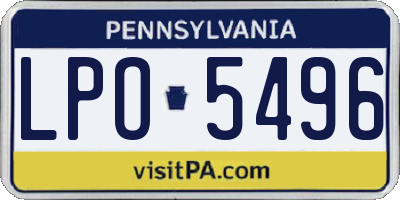 PA license plate LPO5496