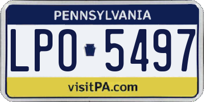 PA license plate LPO5497