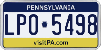 PA license plate LPO5498