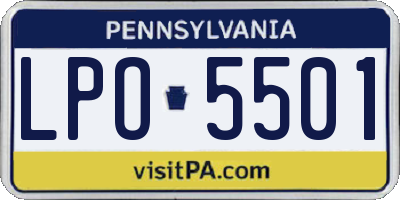 PA license plate LPO5501