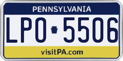 PA license plate LPO5506