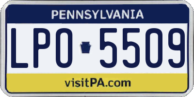 PA license plate LPO5509