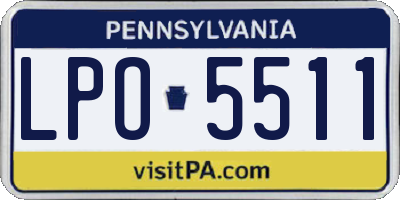 PA license plate LPO5511