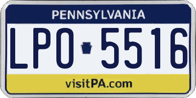 PA license plate LPO5516