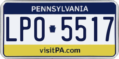 PA license plate LPO5517