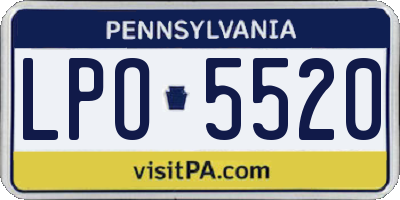 PA license plate LPO5520