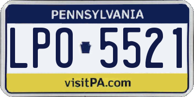 PA license plate LPO5521