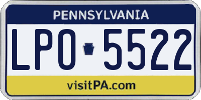 PA license plate LPO5522