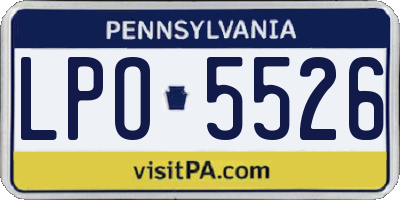 PA license plate LPO5526
